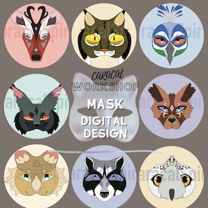 Digital Art Mask Design - Therian  - Furry - Fursona