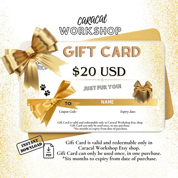 Instant Gift Card 20 USD Dollars to Spend, Email Gift