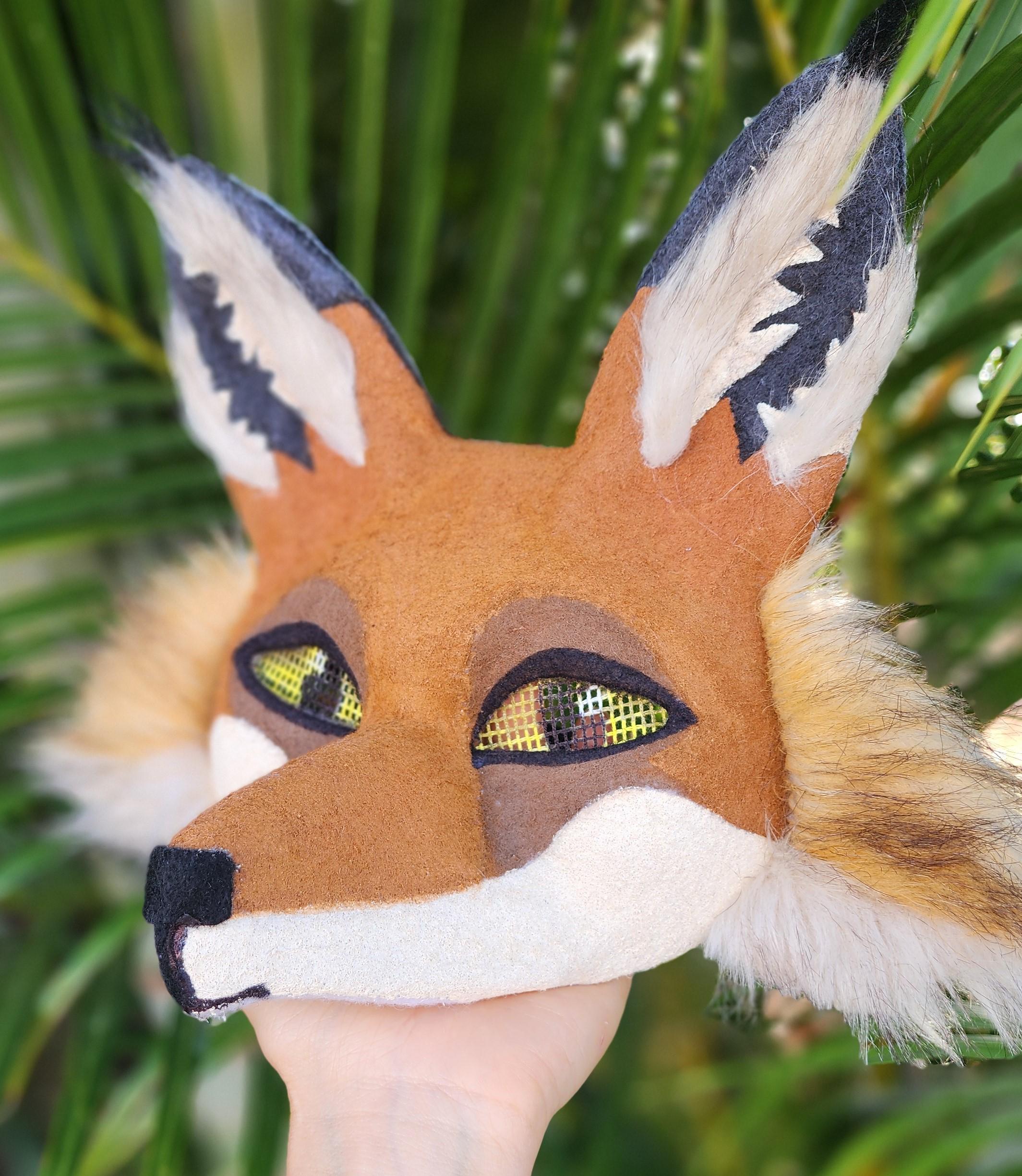 BABYL 金キツネ祭り 2017年 FOX MASK 新品未使用 Brown Fox Mask and Tail for Therians and Furries - Unique