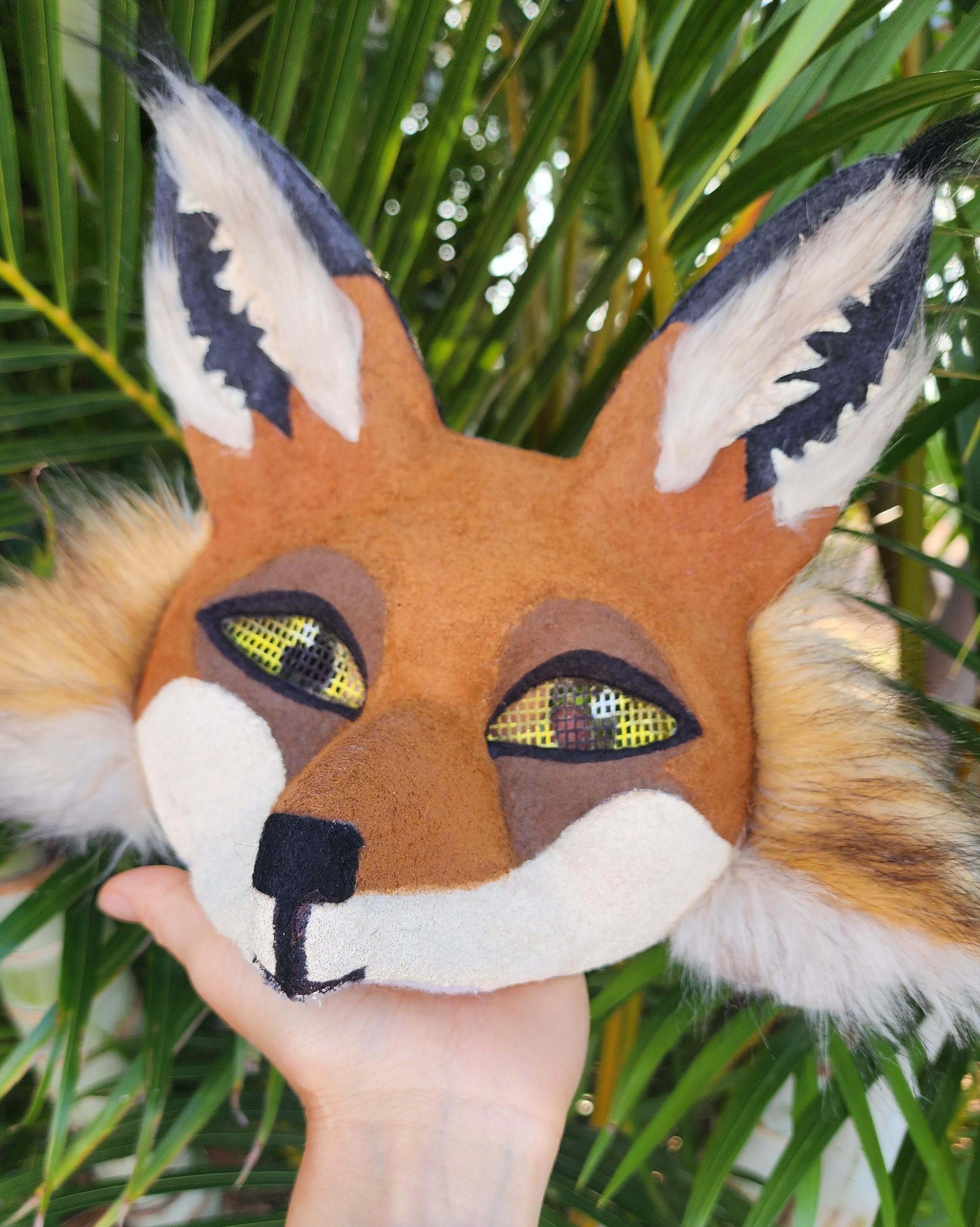 Brown Fox Mask and Tail for Therians and Furries - Unique