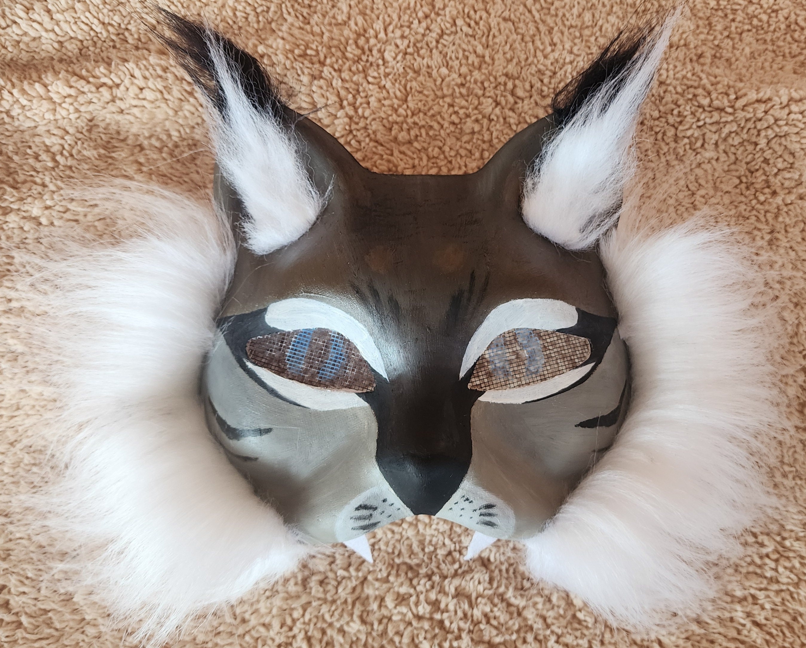 オオヤマネコマスク - 獣人と毛皮の手作り、ギフトに最適 - オーダー