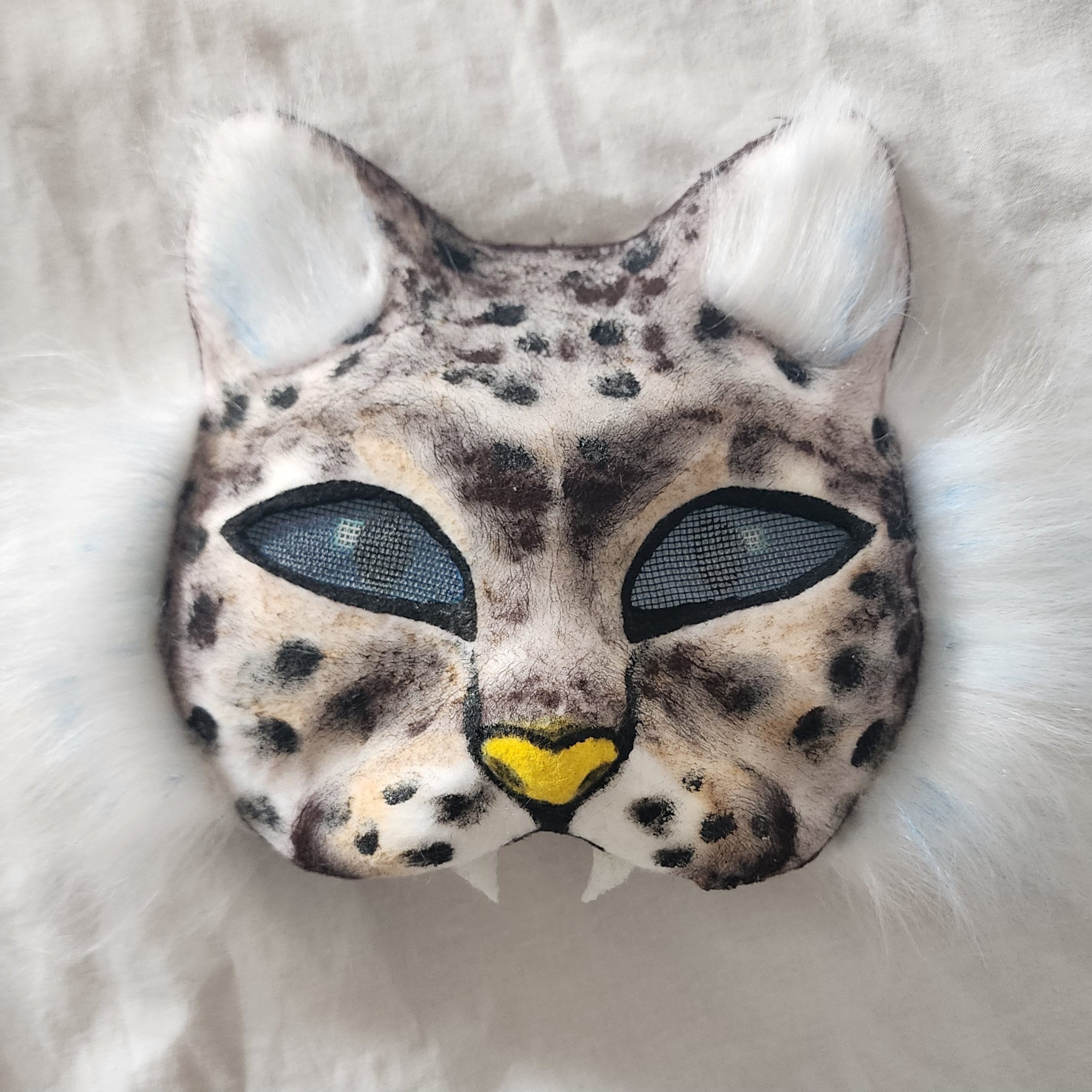 Snow Leopard Therian Cat Mask Customizable Furry Costume Accessory Gift