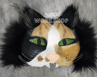 Calico Cat Therian Cat Mask - Customizable Furry Costume Accessory - Gift for Therians and Furries - MADE TO ORDER