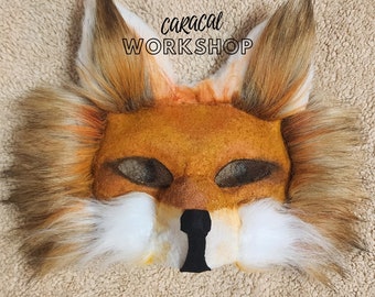 Red Fox Cat Mask  - Unique Gift for Therians and Furries - READY TO SHIP
