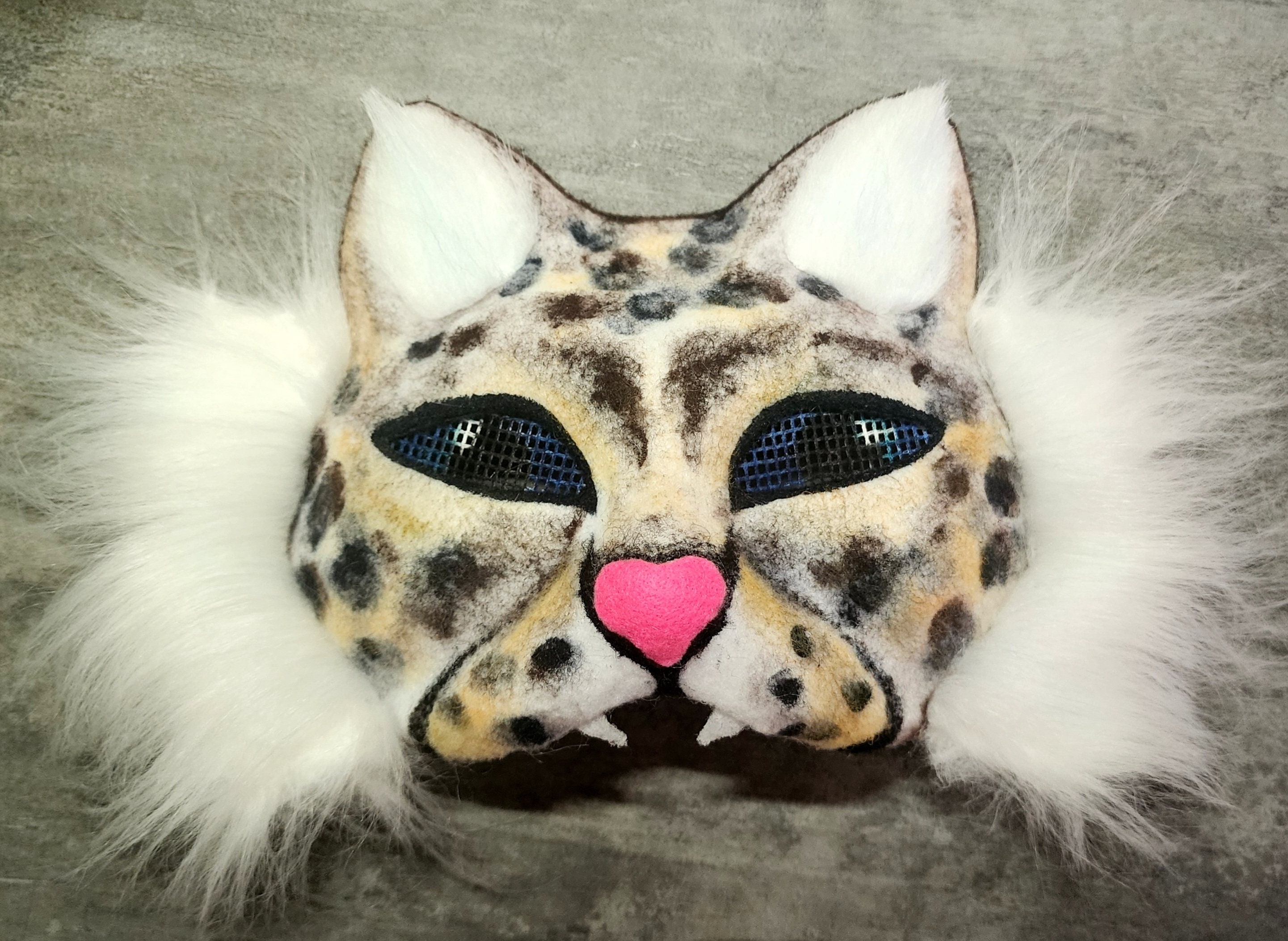 Snow Leopard Therian Cat Mask Customizable Furry Costume Accessory Gift