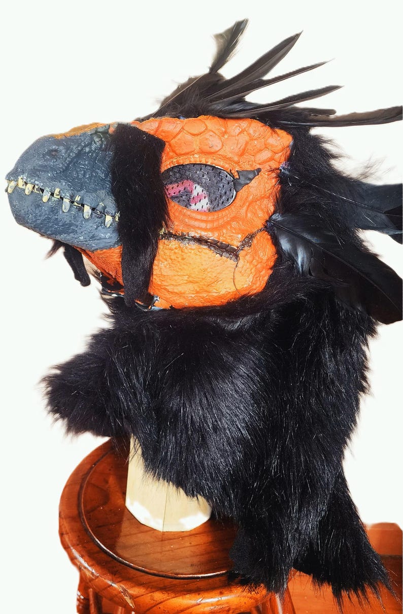 Custom Dino Masks - Raptor Partial Fursuit - Dinosaur Fans Gift ...