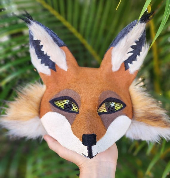 Brown Fox Mask and Tail for Therians and Furries - Unique
