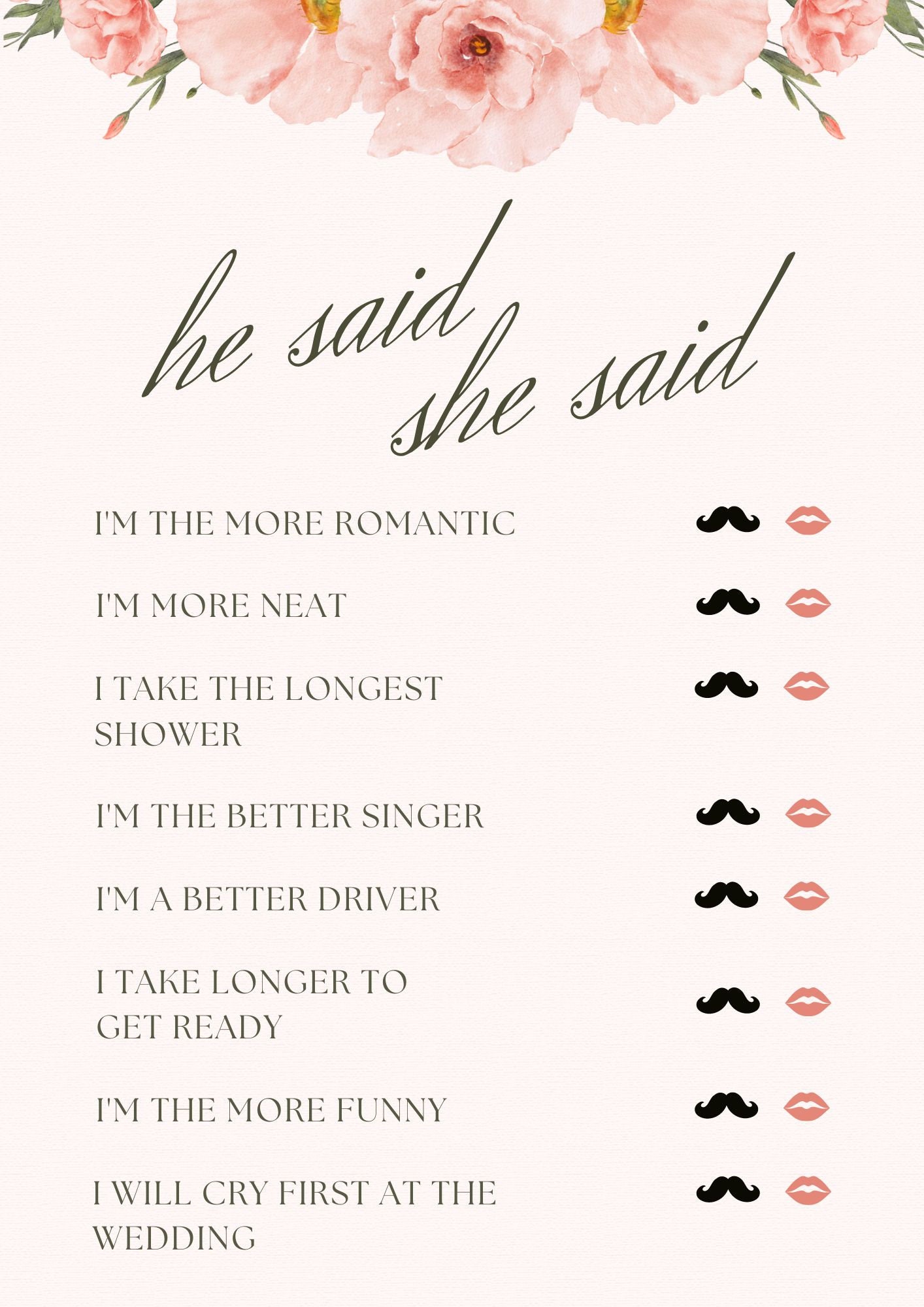 Husband and Wife Married Game Pdf File - Etsy