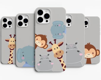 Animals Phone Case Hippopotamus Cover for iPhone 15Pro, 14, 13, 12, 11, Google Pixel 8, 7A, 6A, Samsung Galaxy S24Ultra, S23fe, S22, A54, A3