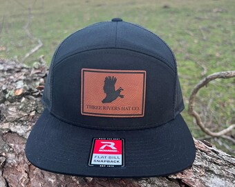 Black Pond Tuna Fishing Flat Bill Mesh Snapback Richardson 168 7 Panel Cap Hat Black Pond Tuna Fish Flat Bill Mesh Snapback Richardson 168  main image 4