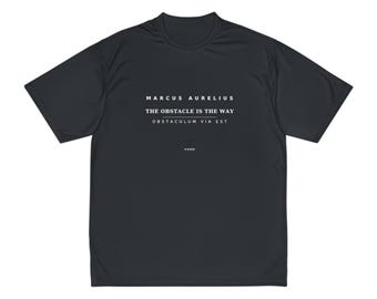 Marcus Aurelius Stoic Gym Tee | The Obstacle Is The Way (Performance Fabric)