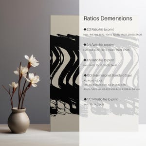 Brushstroke Abstract Wall Art, Modern Minimalist Black Print, Japandi Living Room Decor, Instant Digital Download image 7