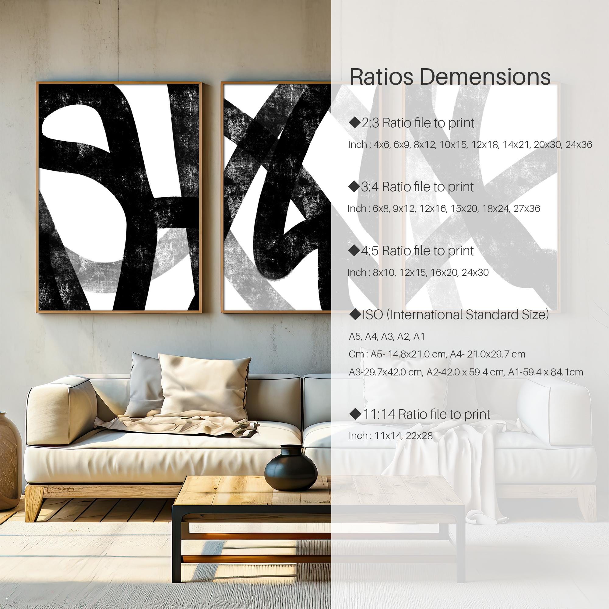 Wabi Sabi Abstract Wall Art Set of 3, Japandi Minimalist Poster ...