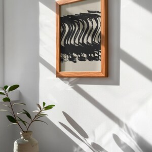 Brushstroke Abstract Wall Art, Modern Minimalist Black Print, Japandi Living Room Decor, Instant Digital Download image 2