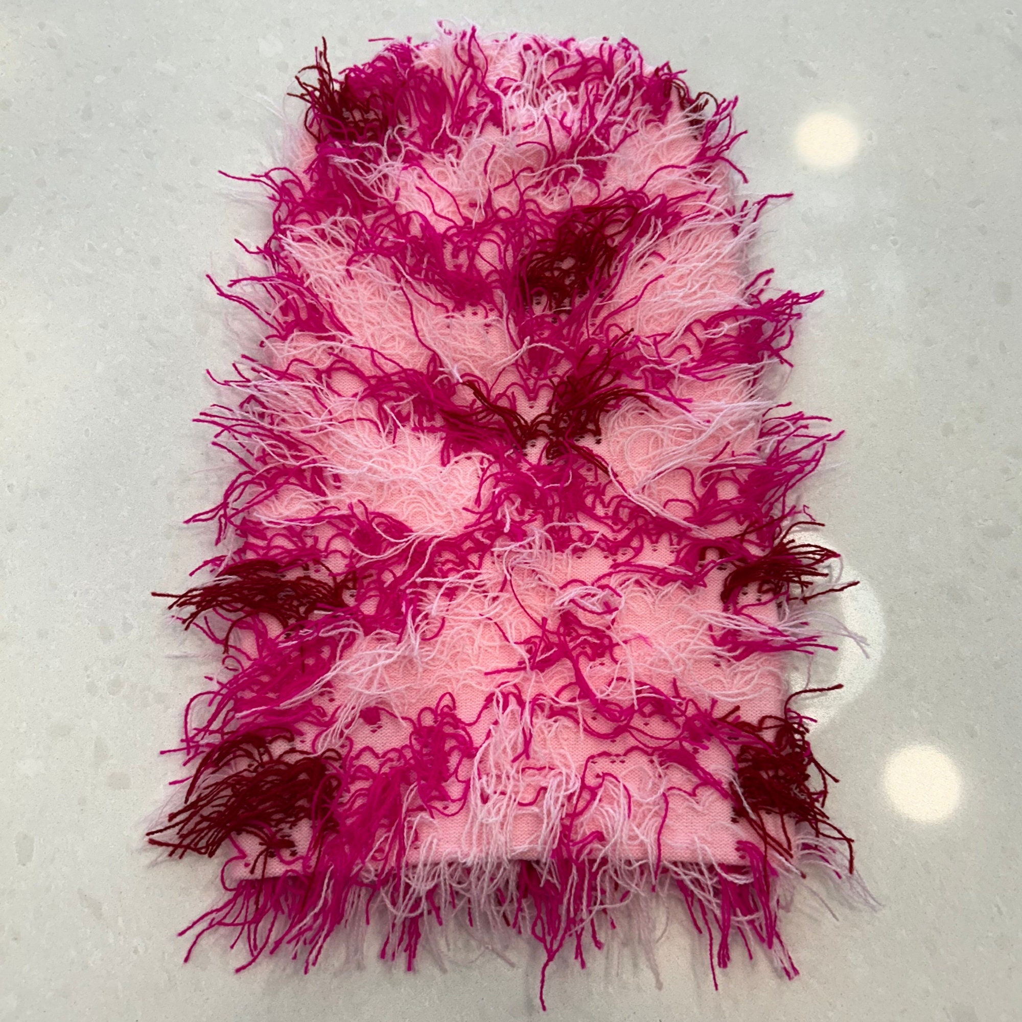 ★Wai Kei★ Hairy Ribbon Balaclava Pink YKBD03AC07-2 Corsage Pink Soft Wool Balaclava | GANNI US