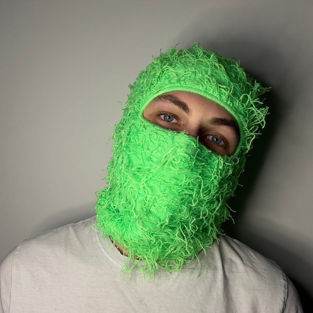 Distressed Balaclava Ski Mask,Knitted Full Face Mask Winter