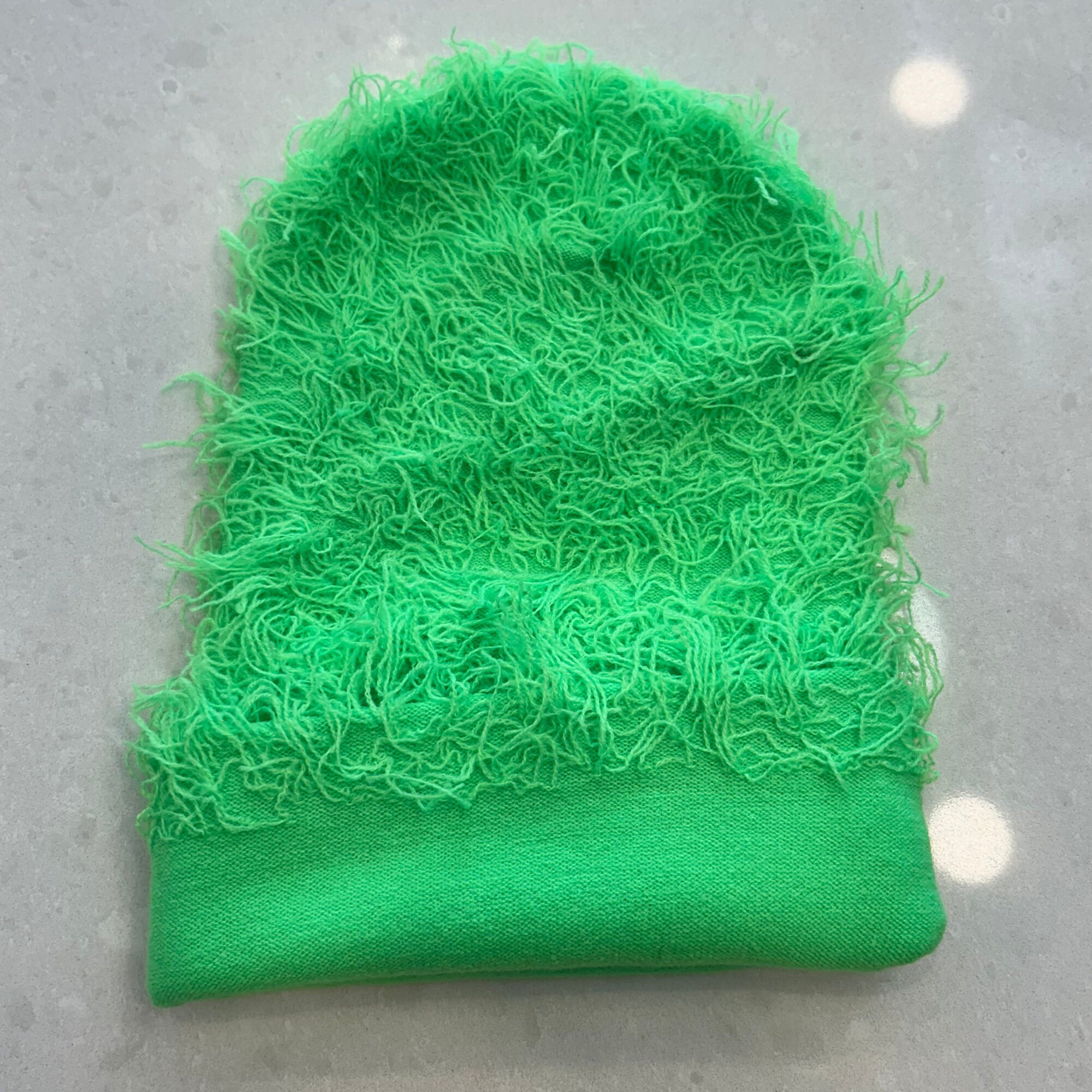 Lime Green Distressed Balaclava Ski Mask Cozy Warm Soft Knitted Winter ...