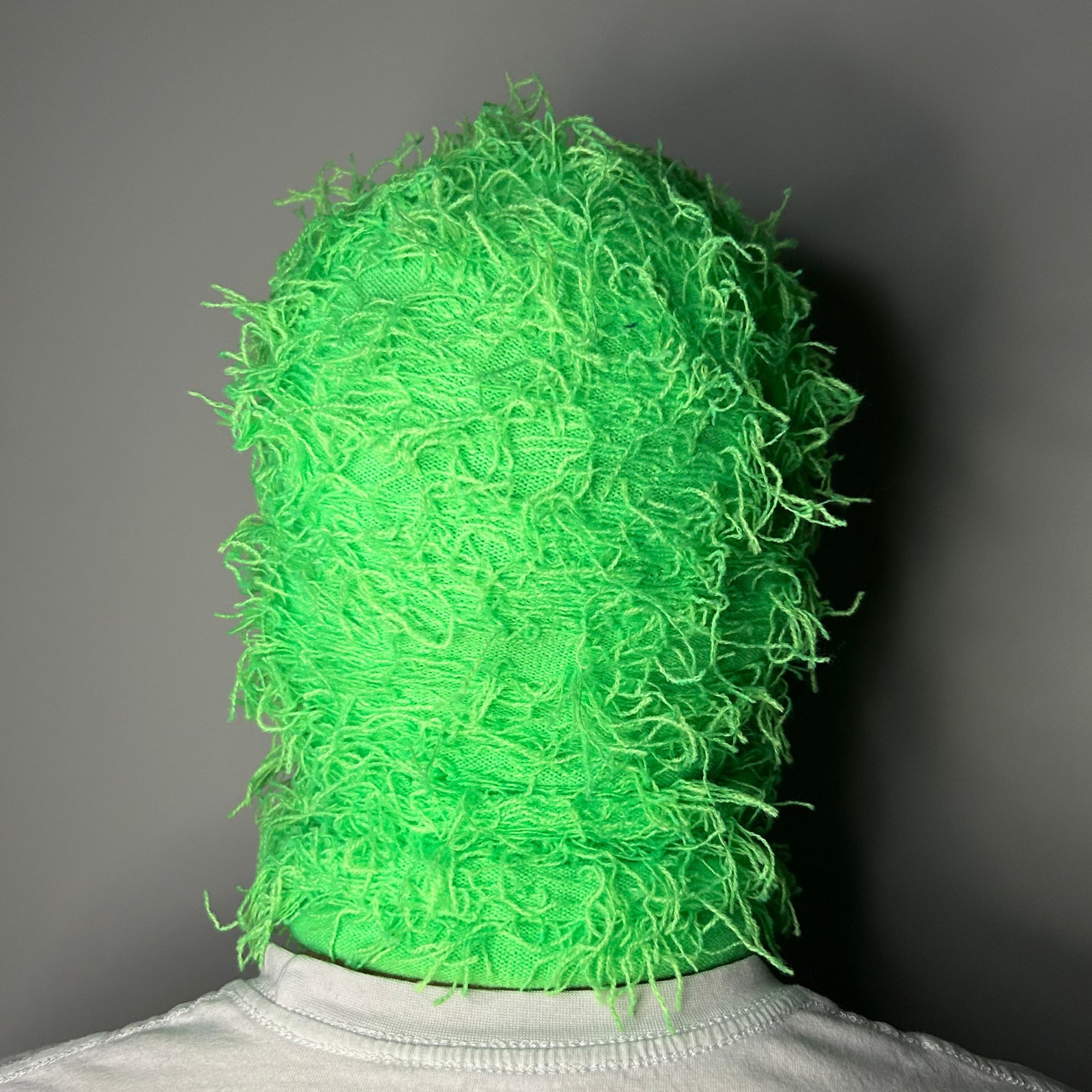 Lime Green Distressed Balaclava Ski Mask Cozy Warm Soft Knitted Winter ...