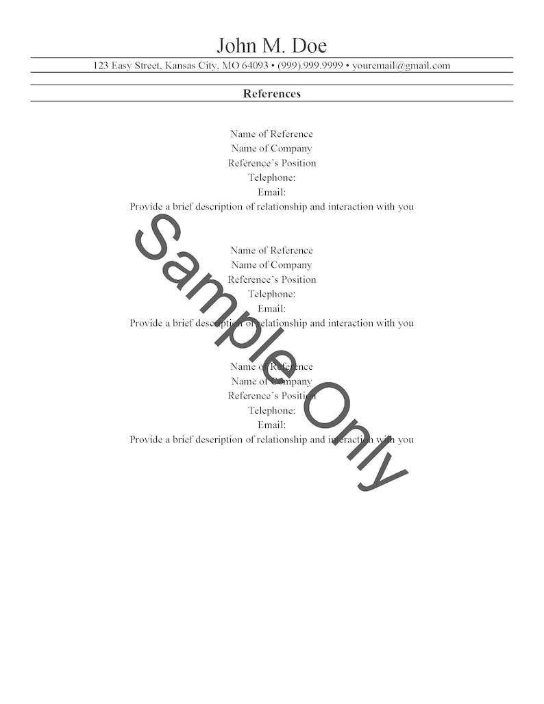 Professional Resume Template for MS Word (includes Matching Cover ...