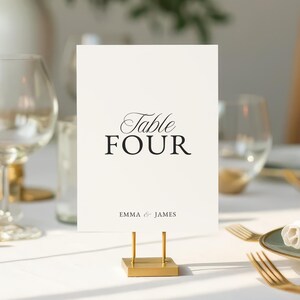 EMMA Classic Old Money Wedding Table Number Template, Canva Editable Table Number Place Card