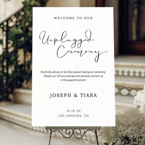 Unplugged Ceremony Sign, Wedding Welcome Sign Template, Minimalist Unplugged Wedding Ceremony Sign, Printable Wedding Entrance Signage