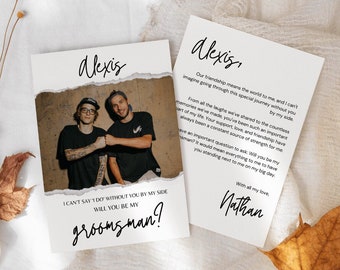 Groomsman Proposal Card Template, Modern Wedding Party Invitation (Digital Download)