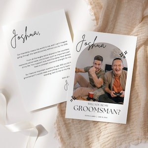 Carta di proposta di Groomsman, modello di carta di proposta di Groomsmen moderno, proposta di miglior uomo modificabile, sarai la mia carta di Groomsman