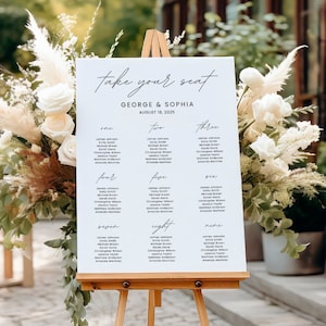 Wedding Seating Chart Sign Template, Table Seating Chart, Seating Chart Wedding, Modern Wedding Seating Plan Sign, Seating Plan Poster