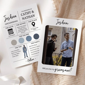 Carta di proposta di Groomsman, modello di carta di proposta di Groomsmen moderno, proposta di miglior uomo modificabile, sarai la mia carta di Groomsman