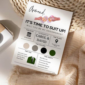 Carta di proposta di Groomsman, Modello di carta di proposta di Groomsmen, Proposta di miglior uomo modificabile, Sarai la mia carta di Groomsman, Scheda informativa Groomsman