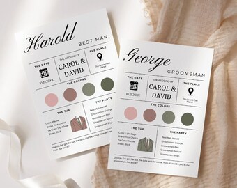 Groomsman Proposal Card Template, Editable Wedding Party Info (Digital Download)