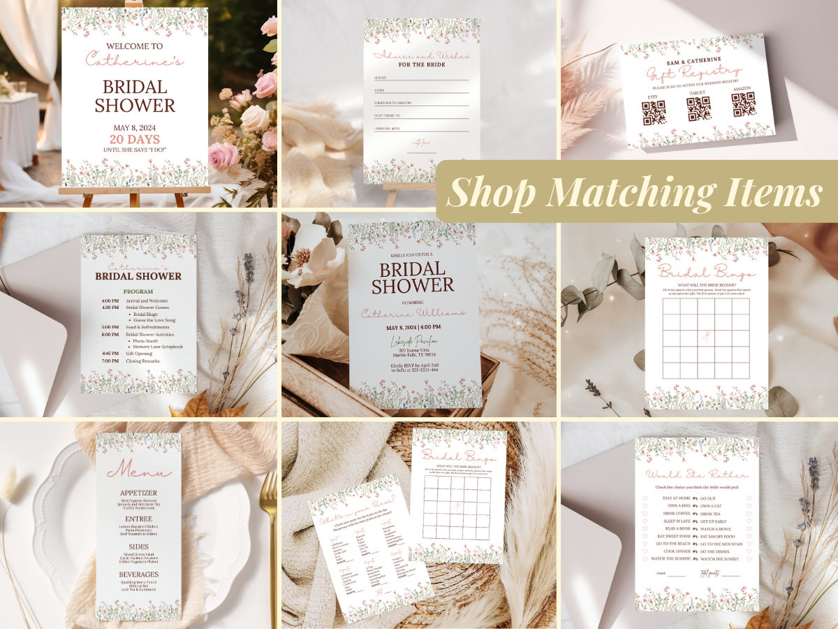 Bridal Shower Games Bundle, Printable Wedding Shower Games, Wildflower ...