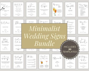Minimalist Wedding Sign Templates Bundle (Digital Download)