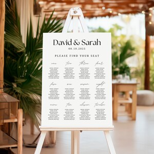 Wedding Seating Chart Sign Template, Table Seating Chart, Seating Chart Wedding, Modern Wedding Seating Plan Sign, Seating Plan Poster
