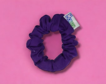 Scrunchies, katoen, haarbanden, elastieken, haarbobbels, schattig, mooi, haaraccessoires voor meisjes, levendige kleuren, haarstyling. Diep violet