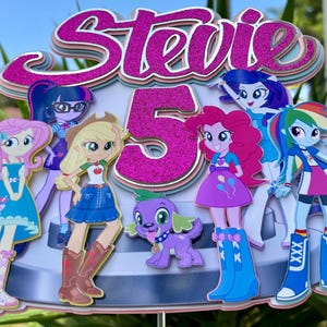 my little pony equestria girls | tęczowe skały | ozdoba na babeczkę | księżniczka, urodziny | dziewczyny