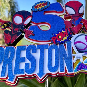 Spidey and His Amazing Friends cake topper, Party decoration, Cake topper 3D, Birthday cake topper, Banner