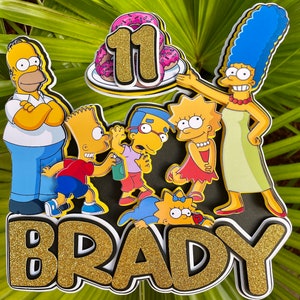 The Simpsons Cake Topper, The Simpsons cupcake topper, The Simpsons Goodie bags, The Simpsons birthday party decorations, personalized toppe