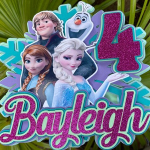 Frozen Cake Topper - Elsa Cake Topper - Anna - Disney Frozen - Frozen Birthday - Elsa Party, Snowflake, Ice Princess, Olaf, Kristoff, Sven