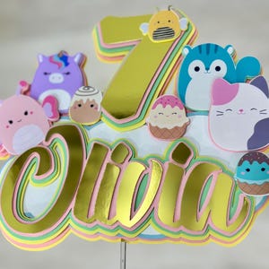 Squishmallow Cake Topper, Squishmallow favor bags, Squishmallow Letter 3DParty decoration, Birthday girl, Squishmallow cupcake topper cute