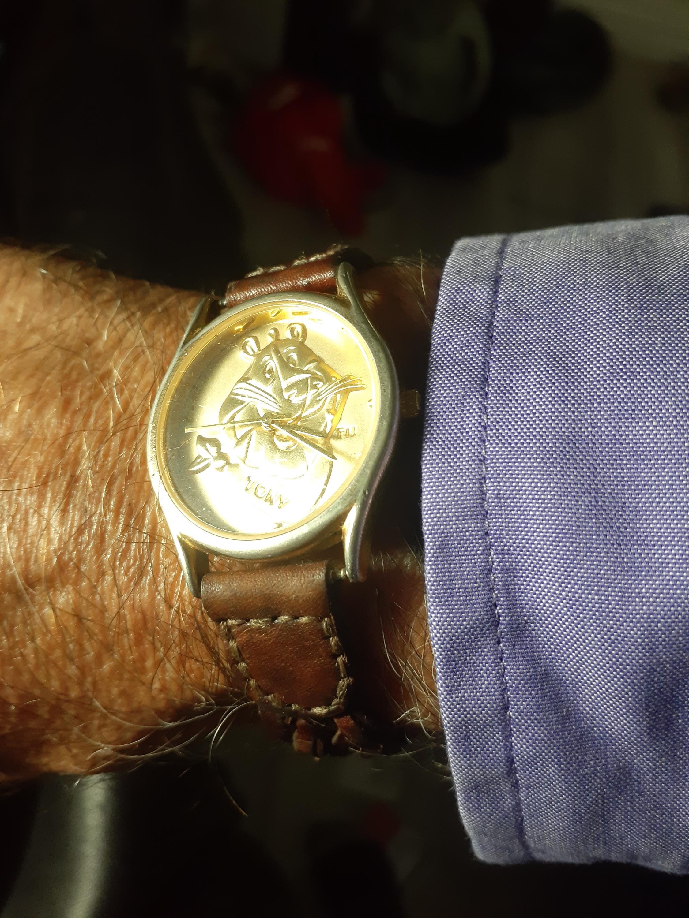 Kellogg’s Tony the Tiger Brown Leather Vintage Women’s Watch KELLOGG TONY THE TIGER WATCH /NEW BATTERY BROWN BAND (129  main image 3