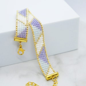 Lavender - Miyuki beaded bracelet, Loom Bead Bracelet, Handmade