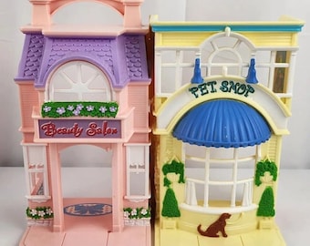 Vtg Fisher Price Mattel 2001 Sweet Streets Loving Pet Beauty Shop Dollhouse