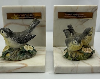 Crystal Cathedral Hour Of Power Sparrows Club 1995 Marble Bird Bookends