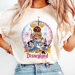 Retro Disneyland 70th Anniversary Shirt, Mickey And Friends Sweatshirt, Disneyland family Vacation 2025 T-Shirt, Platinum Celebration Tee