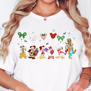 Disney Mickey and Friends Merry Christmas Shirt, Disney Matching Couple Disney Family Shirt, Disney Friends Christmas Tee, Christmas Party