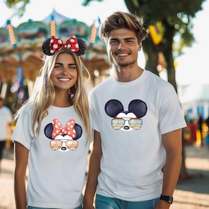 Disney Mickey and Minnie Sunglasses Shirt, Couples shirt Mickey Sketch Shirt, Minnie Kids Shirt, Disneyworld Trip Shirt, Mickey Kids Shirt
