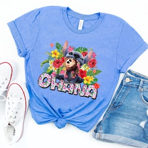 Disney Lilo & Stitch Ohana Means Family Shirt, Disney Stitch Shirt, Aloha Hawaii Tee, Magic Kingdom, Disneyland Family Matching Trip T-shirt
