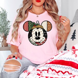 Patchwork Mickey Ornament Christmas Shirt,Disney Mickey Face Merry Christmas T-Shirt,Mickey Christmas Tee,Mickey Mouse Silhouette Sweatshirt