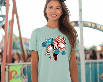 American Flag Minnie Mouse Shirt, Disney 4th of July Shirt, Patriot Shirt, Fourth Of July Disney Shirt,Disney American Patriotic Shirt